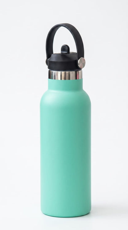 500ml Insulated Vacuum Water Bottle – Premium 316 Stainless Steel SINGLE Wall Thermal Flask with Carry Handle | Leakproof Hot & Cold Water Bottle
