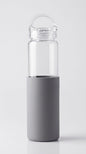 Borosilicate Glass Water Bottle 750 ml with Silicone Sleeve, Carry Loop Lid, Heat Resistant, for Hot and Cold Drinks, Leak-Resistant, Reusable Travel Bottle