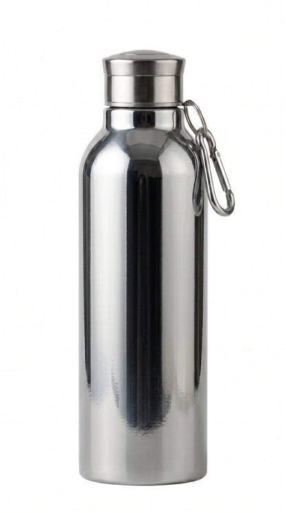 Stainless Steel Water Bottle With Carabiner Insulated Bottle, Capacity: 750 mL