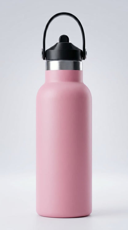 500ml Insulated Vacuum Water Bottle – Premium 316 Stainless Steel SINGLE Wall Thermal Flask with Carry Handle | Leakproof Hot & Cold Water Bottle