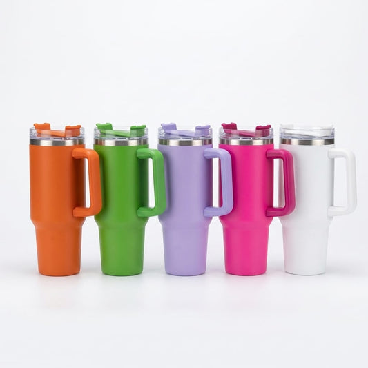 Premium Stainless Steel Insulated Travel Tumbler with Handle | Hot & Cold Vacuum Mug | 1200ml
